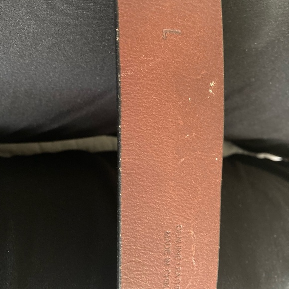 Silpada Designs Brown Genuine Leather Belt Silver Round Statement Buckle L - Picture 3 of 3